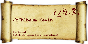 Öhlbaum Kevin névjegykártya